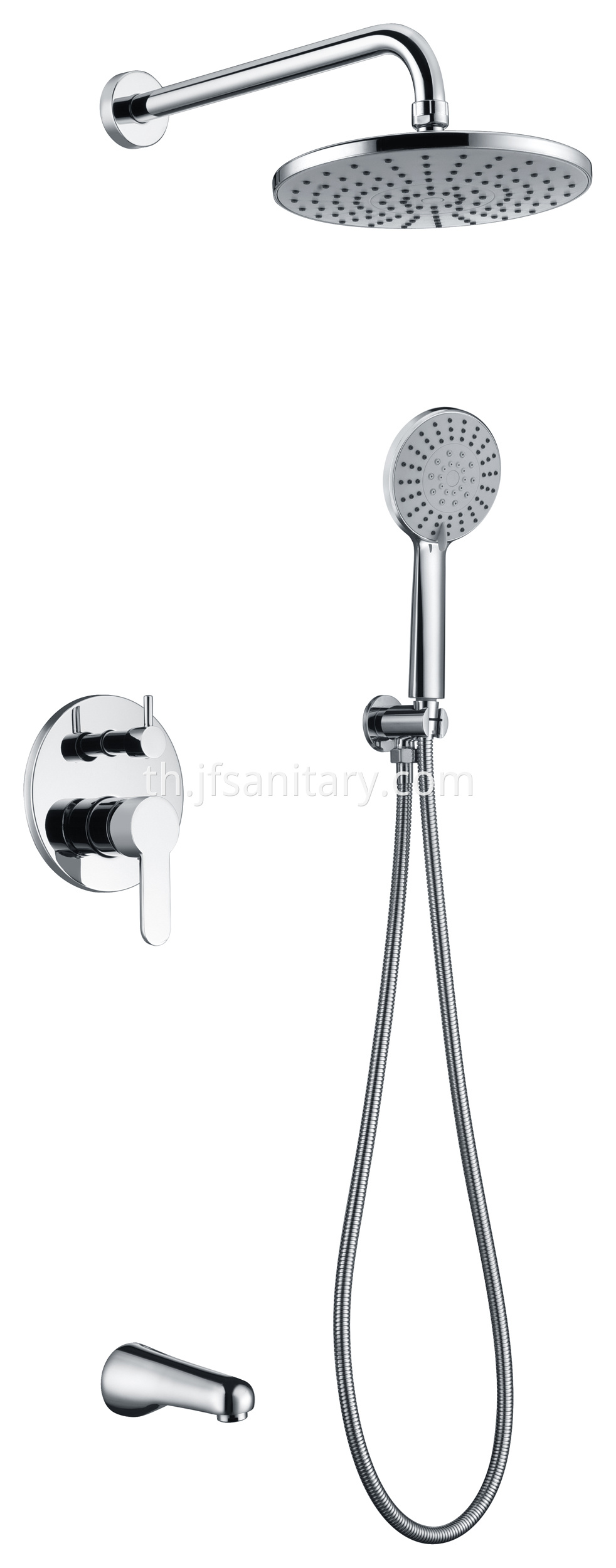 Chrome In Wall Shower Faucet Set